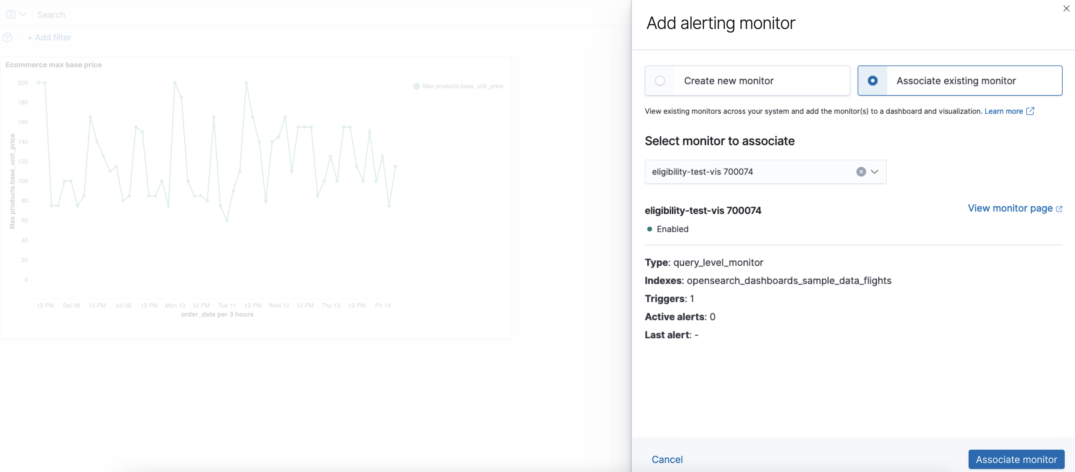 Associate monitor interface