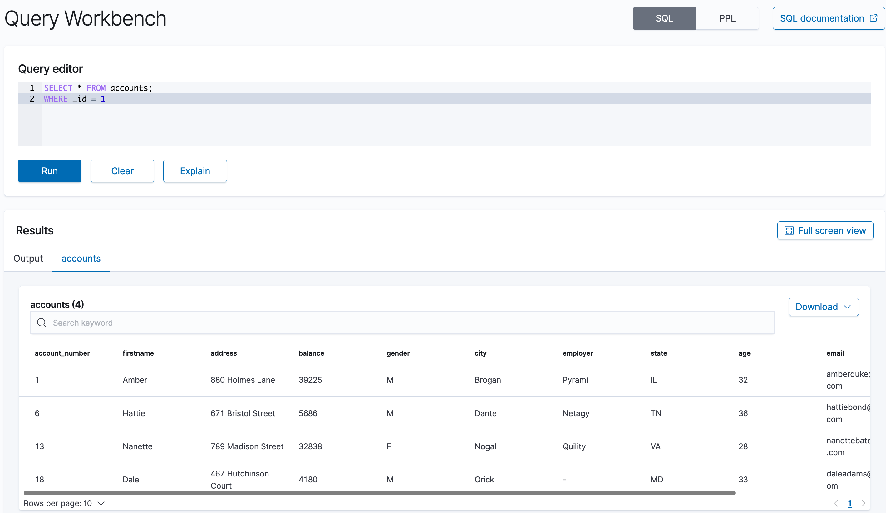 OpenSearch Dashboards SQL UI plugin